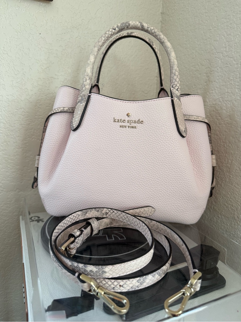Dumpling Pebble and Snake Embossed Small Satchel Bag